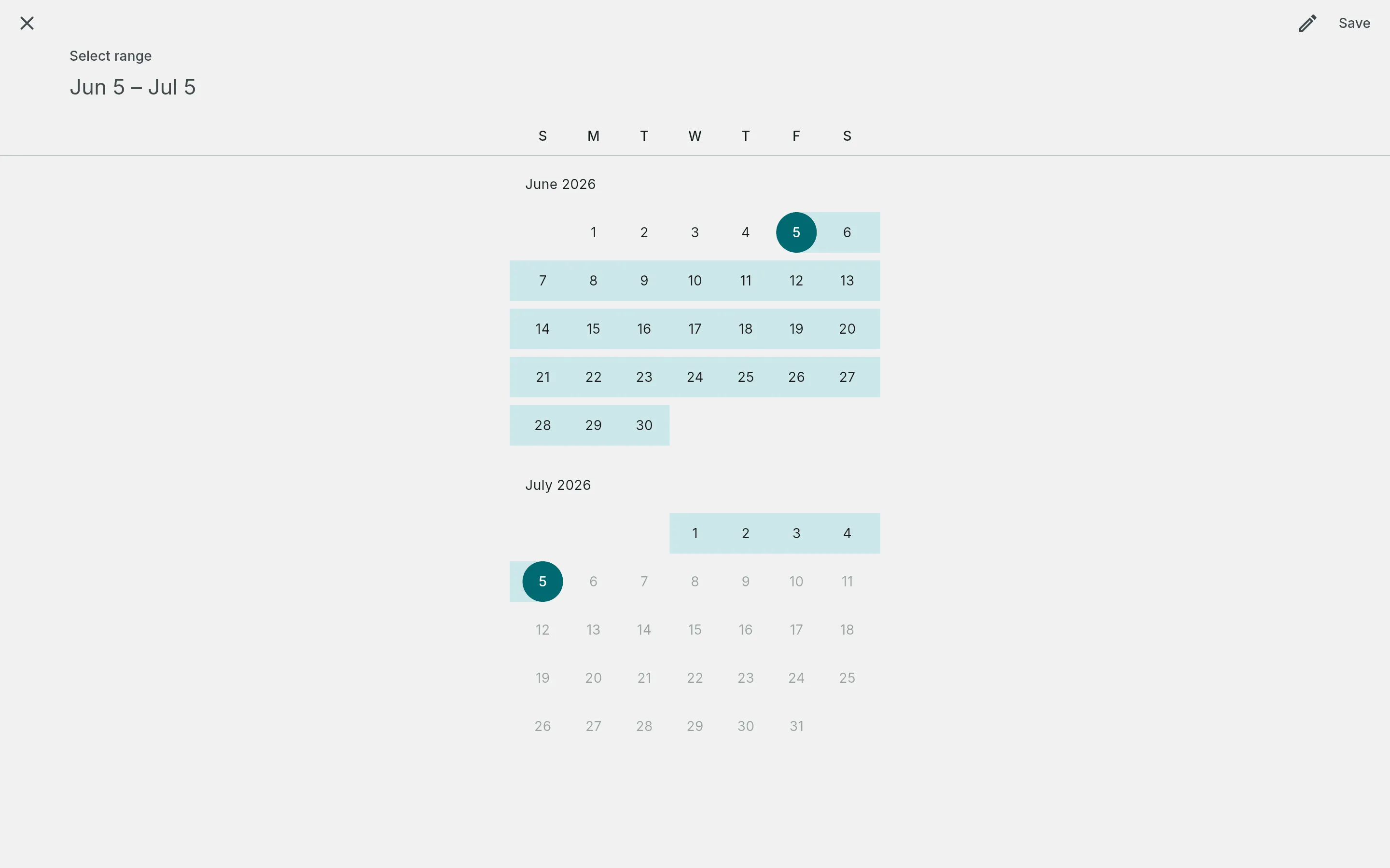 The custom date-range picker open over the Insights dashboard