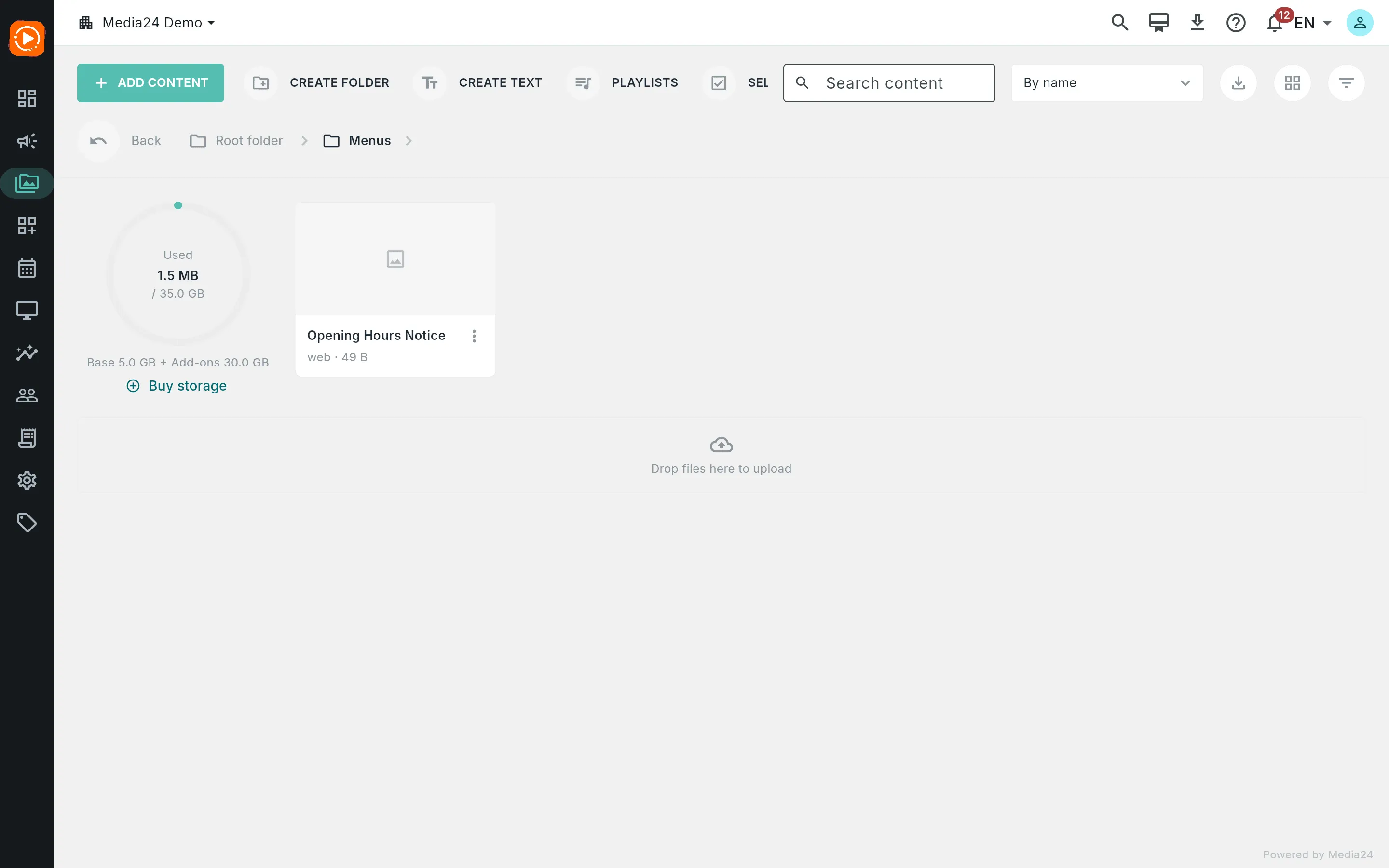 The Filter panel with a content type and a status option selected