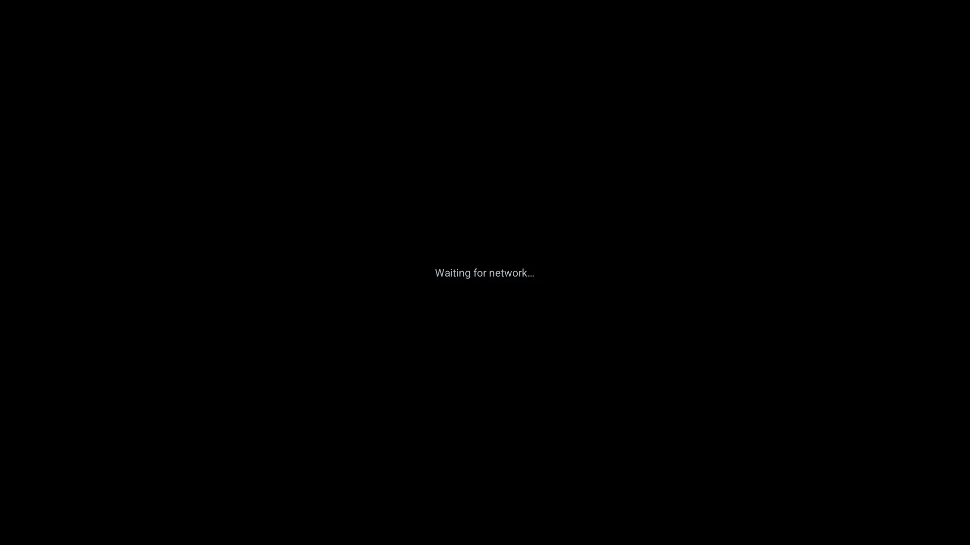 A black player screen showing the text 'Waiting for network…'